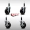 Service Caster 4'' SS Soft Rubber Wheel Swivel 1'' Expanding Stem Caster Set 2 Brakes, 4PK SCC-SSEX20S414-SRS-2-TLB-2-1 - alternate 4
